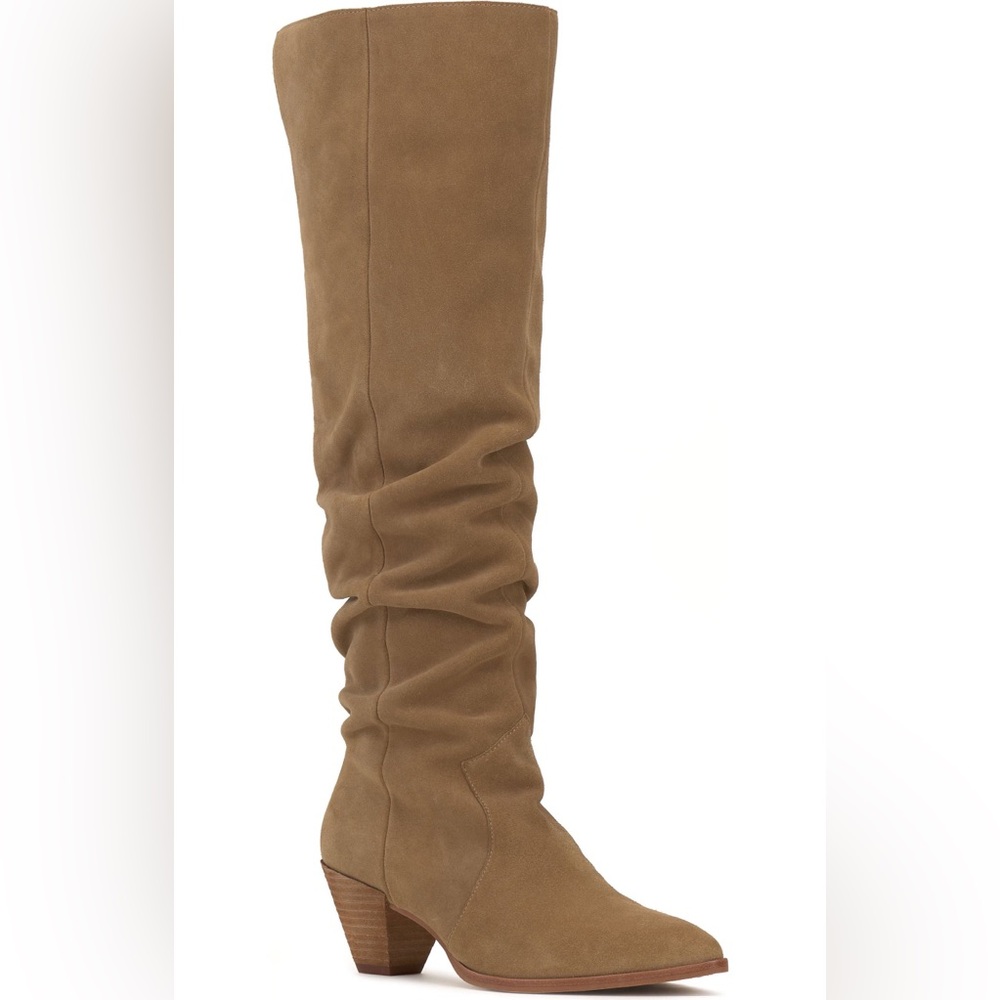 EUC Vince Camuto Sewinny Extra Wide Calf Slouch Suede Boots